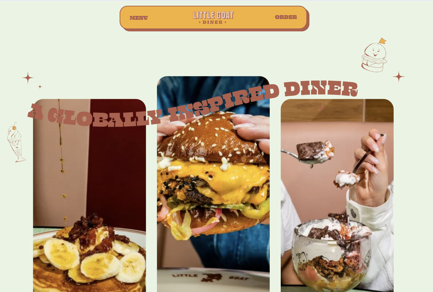 Little Goat Diner retro website design